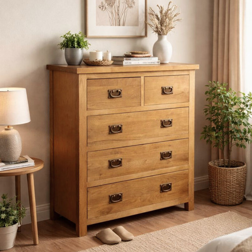 Oak chest drawers - oak,