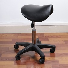 New Adjustable Swivel Rolling Stool Saddle Workshop Garage Seat Spa Salon Chair