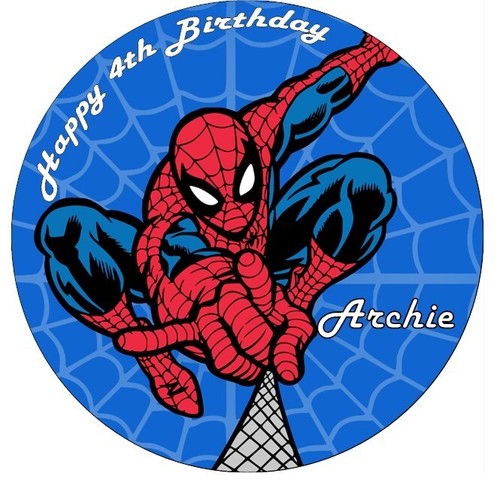 Spiderman personalised edible - spiderman,