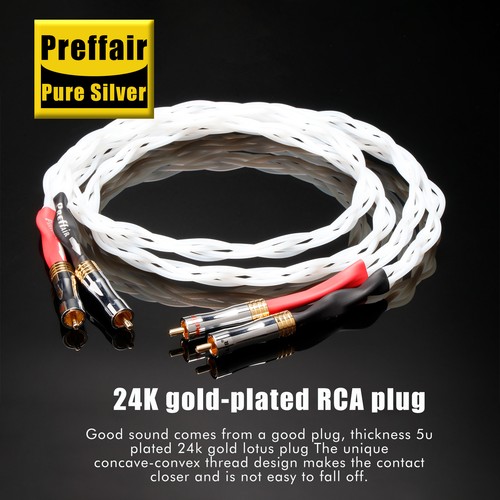 Pure silver rca cable - silver, 100%