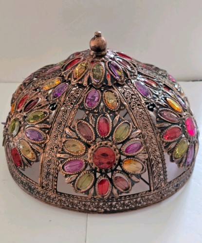 Moroccan filigree metal table - moroccan,