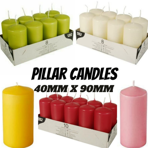 Pillar candles 40mm 90mm - 40mm, x