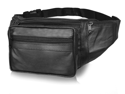 Leather bumbag large size - leather,