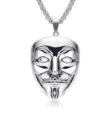 V For Vendetta Mask Movie Anonymous Chunky Biker Men Women Stainless Steel Chain