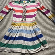 Mini Boden Girls Rainbow Knit Stripe Dress Age 7-8
