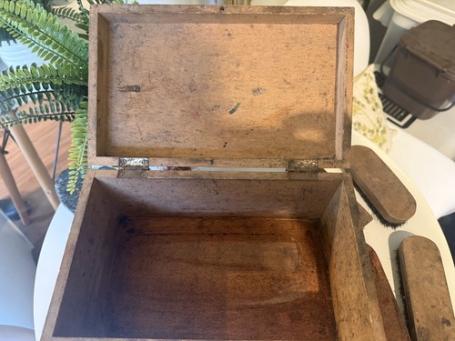 Vintage oak shoe shine - vintage,