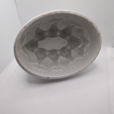 Vintage Heavy White Stoneware ceramic Jelly Mold mould 