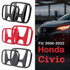 Upgrade for Honda Civic Emblem Badges Kit for 8/9.5/10/11 Gen 2006-22 Front Rear