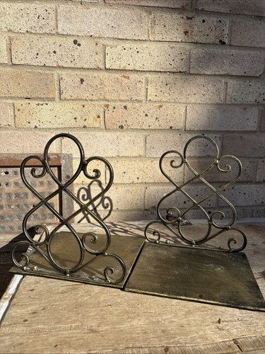 Vintage metal bookends - vintage,