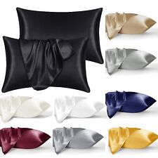 Satin Silk Pillow Cases For Hair & Skin Soft Anti-Wrinkle Covers Pack of 2, 4, 8