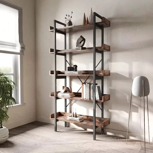 Rustic wood bookcase bookshelf - rustic,