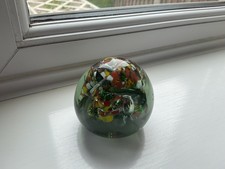Vintage Art Glass Millefiori Confetti Multicoloured Glass Paperweight