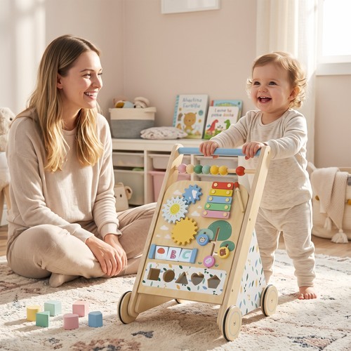 Wooden baby walker toddler - wooden,