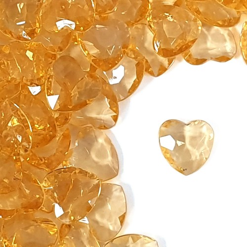 Gold heart scatter diamante - gold,