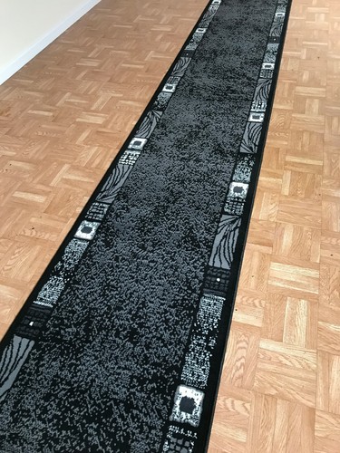 Black grey carpet runner long - runner,