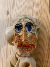 ANTIQUE PAPER MACHE PUPPET, PUNCH AND JUDY s BABY TOY PUPPET.