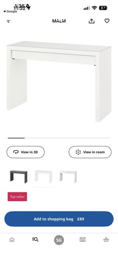 Ikea malm dressing table 120 - dressing,