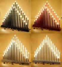 Christmas Wood Candle Bridge Arch 33 Light Window Table Decor Faux Pipe Lighting