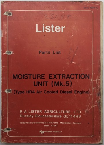 Original lister parts list for - original,