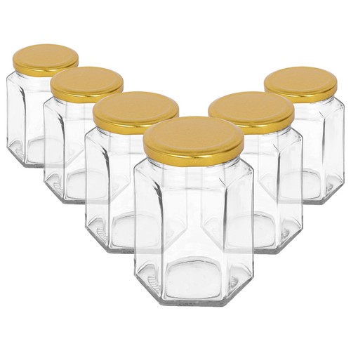 250ml hexagonal glass jam - 250ml, jars