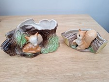Vintage Hornsea / Eastgate Fauna Pottery Squirrel & Fawn Lovely Collectibles