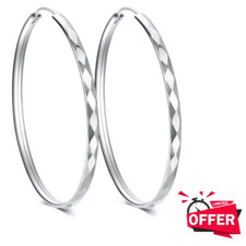 Women 925 Sterling Silver Hoop
