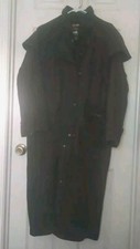 DRIZA-BONE Waxed Cotton Riding Coat Long Duster Trench Aussie Outback Size Med