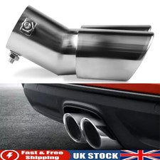 Sport Dual Twin Exhaust Pipes Muffler Trim Pipe Tail Tip Chrome Universal 2.5"