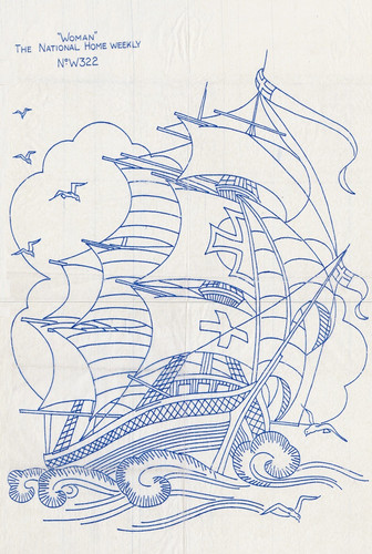 Vintage embroidery transfer - vintage,