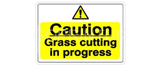 Caution grass cutting - caution,