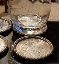 Vintage Seba Silver Plated Coasters. Set of 4