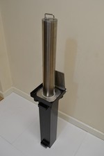 Slim Stainless Steel Retractable Driveway Bollard 550mm Lockable Security Post