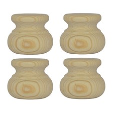 SET OF FOUR Small Wooden Pine Moulded Furniture Bun Feet, 66mmØ * 56mm High +