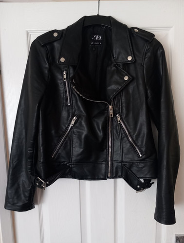 Zara black faux leather - black, long