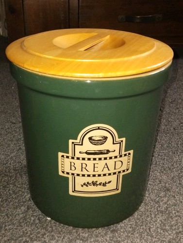 Vintage green ceramic bread - vintage,