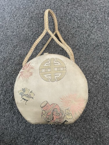 Vintage round asian brocade - asian,