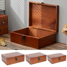 Vintage Wooden Storage Boxes Memory Keepsake Jewellery Chest Lockable with Key