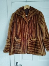 Real brown MINK Fur women's