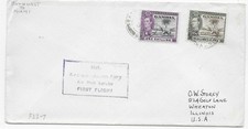 Cover from Gambia, Bathurst 1938 to Wheaton/Ill, First Flight 