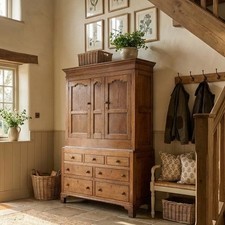 Antique 19th C. Oak Hallrobe