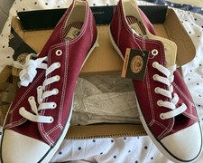 Dunlop Green Flash Show Company Men’s Low Canvas Trainers Shoes Burgundy Size 8 