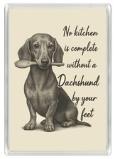 DACHSHUND CUTE DOG HOLDS SPOON