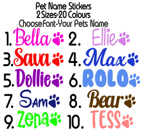 Personalised pet name sticker - pet,