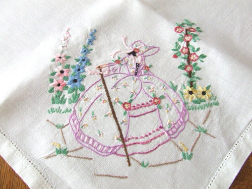 Vintage white linen hand - vintage,