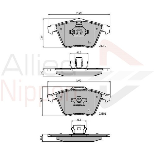 Brake pads set for - pads, mazda