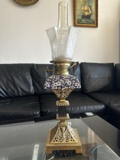 Antique Porcelain Brass Oil