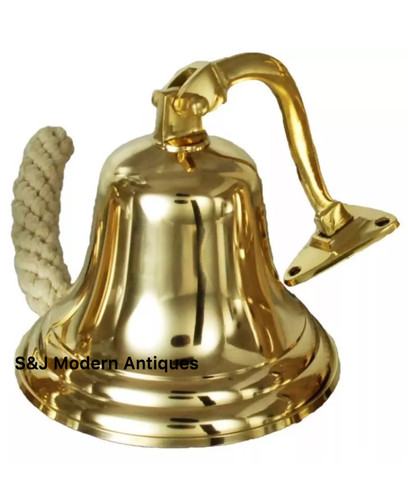 Antique brass wall bell - wall,