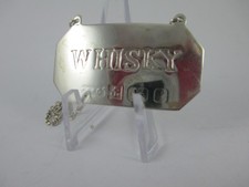 LOVELY STERLING SILVER " WHISKY" DECANTER LABEL, E.F.C, BIRMINGHAM 1985
