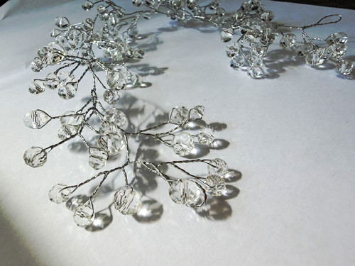 Crystal beaded bridal - beaded, hair