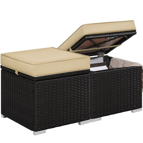 2pcs patio rattan - patio, ottomans